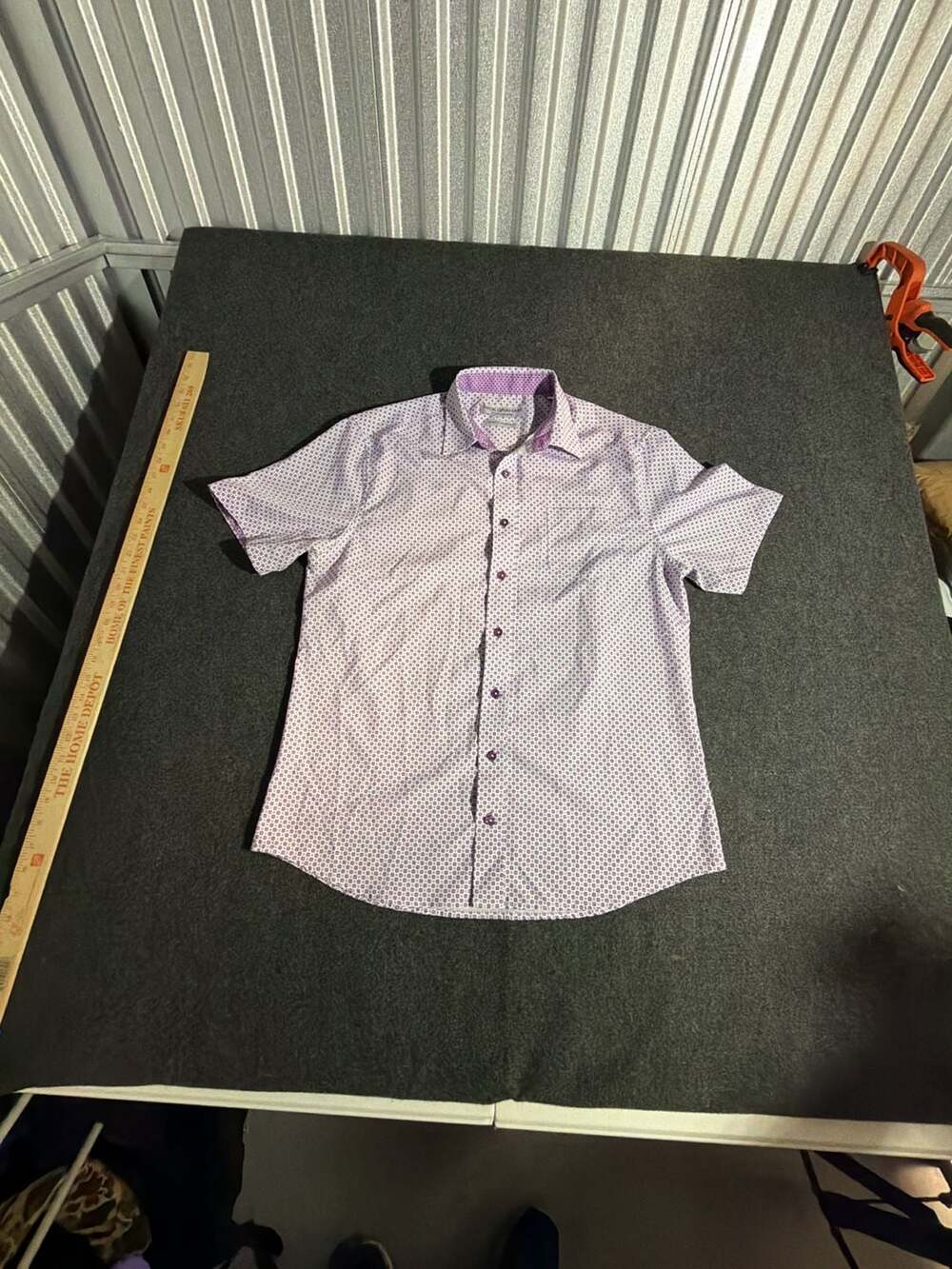 Nick Graham Everywhere Stretch Modern Fit Short Sleeve Microprint Sport Shirt
9-